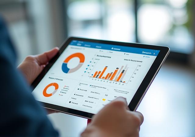 Modern HR dashboard interface on high-end tablet